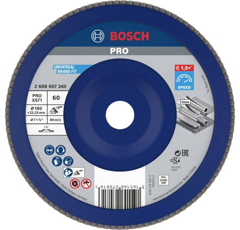 Bosch Accessories Schleifscheibe Bosch Accessories 2608607343 X571 Fächerschleifscheibe Durchmesser 180 von Bosch Accessories