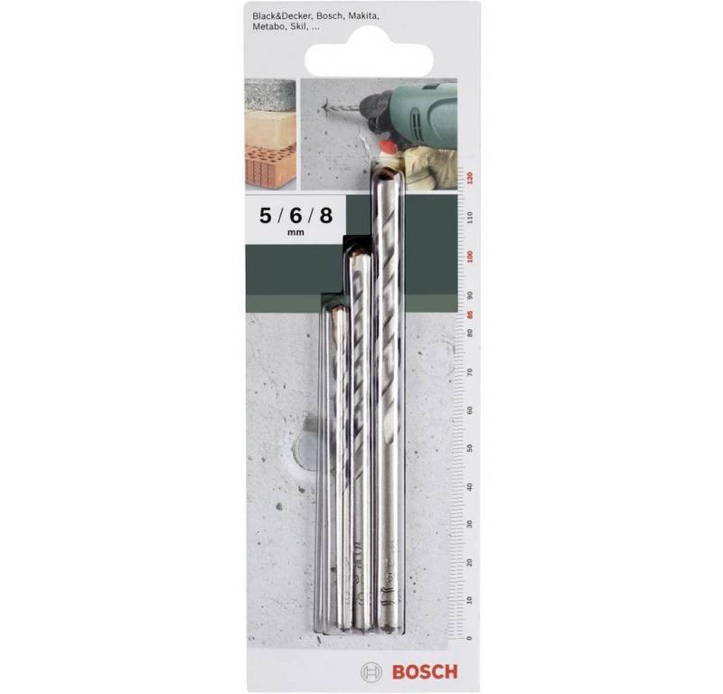 Bosch Accessories Spiralbohrer 3tlg. Betonbohrer-Set 5.0 x 85, 6.0 x 100, 8.0 x, (Durchmesser mm x Länge mm: 5,0x85 · 6,0x100 · 8,0x120), Beton-Spiralbohrer-Set von Bosch Accessories