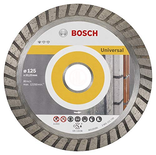 Bosch Professional 10 Stück Diamanttrennscheibe (für Baumaterial, Ø:125mm, BohrØ:22,23mm, Zubehör für Winkelschleifer) von Bosch Accessories