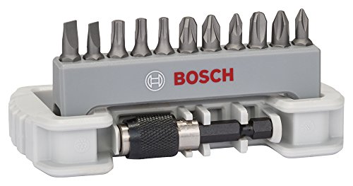 Bosch Professional 11+1tlg. Schrauber Bit Set Extra Hart (für Phillips-Kreuzschlitz, Pozidriv-Kreuzschlitz, Innen-Torx und Längsschlitz-Schrauben, Zubehör Bohrschrauber und Schraubendreher) von Bosch Professional