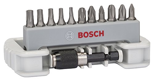Bosch Professional 11+1tlg. Schrauber Bit Set Extra Hart (für Phillips-Kreuzschlitz, Pozidriv-Kreuzschlitz und Innen-Torx-Schrauben, Zubehör Bohrschrauber und Schraubendreher) von Bosch Professional
