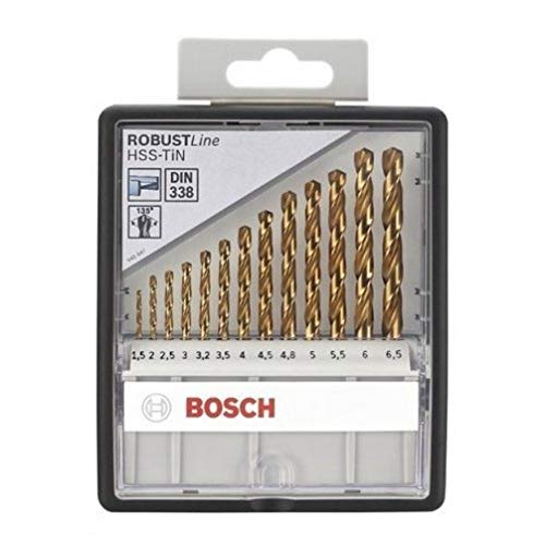 Bosch Accessories Professional 13tlg. Metallbohrer-Set HSS-TiN Robust Line, Durchmesser: 1.5-6.5 Bosch Accessories Professional 13tlg. Metallbohrer-Set HSS-TiN Robust Line, Durchmesser: 1.5-6.5 von Bosch