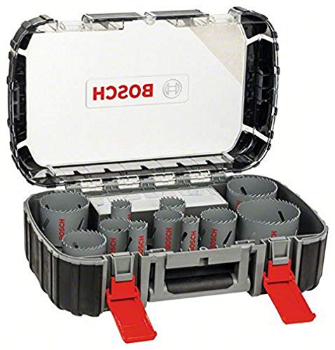 Bosch Professional 17-teiliges HSS Bimetall Lochsägen Set (für Metall, Aluminium, rostfreiem Edelstahl, Kunststoffen und Holz, Ø 20–64/76 mm, Zubehör Bohrmaschine) von Bosch Accessories