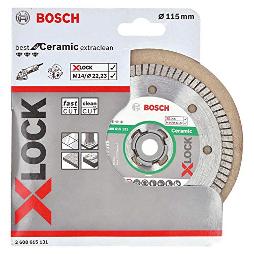 Bosch Professional 1x Diamanttrennscheibe Best (für Keramik, X-LOCK, Extraclean Turbo, Ø115 mm, BohrungsØ: 22,23 mm) von Bosch Professional