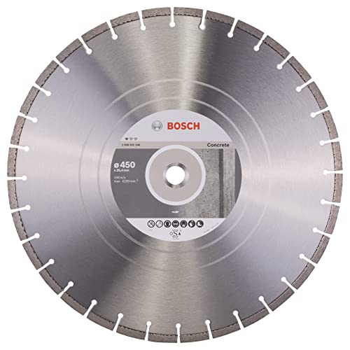 Bosch Professional 1x Diamanttrennscheibe Standard for Concrete (für Beton, Porenbeton, Ø 450 x 25,40 x 3,6 x 10 mm, Zubehör für Tisch- & Benzinsägen) von Bosch Professional