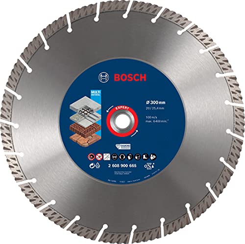 Bosch Professional 1x Expert MultiMaterial Diamanttrennscheiben (für Beton, Ø 300 mm, Zubehör Tischkreissäge, Benzinsäge) von Bosch Accessories
