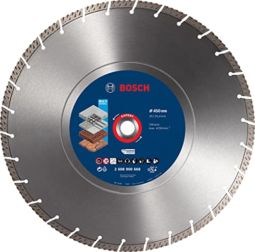 Bosch Professional 1x Expert MultiMaterial Diamanttrennscheiben (für Beton, Ø 450 mm, Zubehör Tischkreissäge, Benzinsäge) von Bosch Accessories