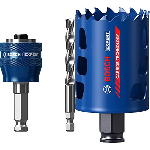 Bosch Professional 1x Expert Power Change Plus Lochsäge-Systemadapter (Ø 7,15 mm) + 1x Expert Tough Material Lochsäge (für Holz mit Metall, Ø 51 mm, Zubehör Schlagbohrmaschine) von Bosch Professional
