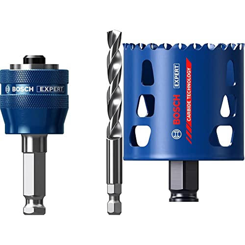 Bosch Professional 1x Expert Power Change Plus Lochsäge-Systemadapter (Ø 7,15 mm) + 1x Expert Tough Material Lochsäge (für Holz mit Metall, Ø 68 mm, Zubehör Schlagbohrmaschine) von Bosch Professional