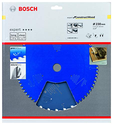 Bosch Professional 1x Kreissägeblatt Expert for Construct Wood (für Bauholz, Sägeblatt Ø 230 x 30 x 2,2 mm, Zähne 30, Zubehör Kreissäge) von Bosch Accessories