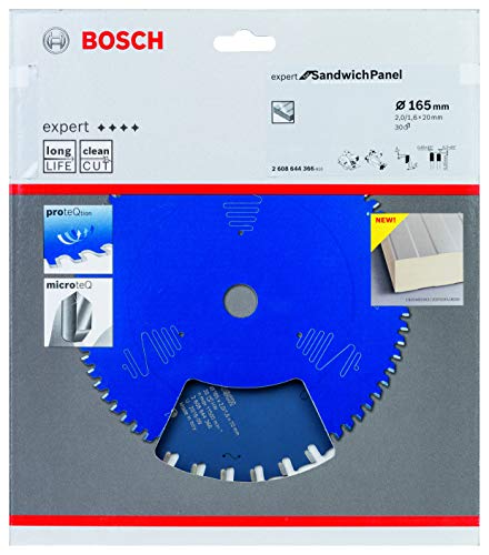 Bosch Accessories Professional 1x Kreissägeblatt Expert for Sandwich Panel (Sandwich-Paneele, Sägeblatt Ø 165 x 20 x 2 mm, Zähne 30, Zubehör Kreissäge) von Bosch Accessories