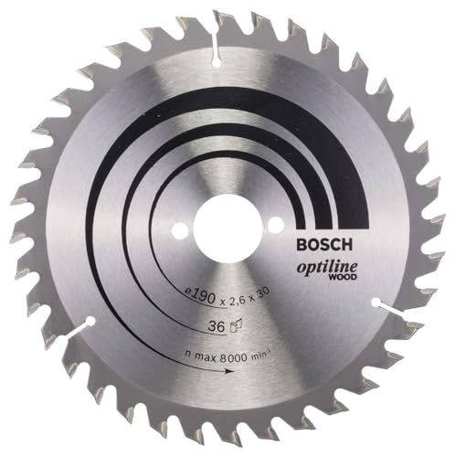Bosch Accessories Bosch Professional 1x Kreissägeblatt Optiline Wood (Sägeblatt für Holz, Ø 190 x 30 x 2,6 mm, 36 Zähne, Zubehör Kreissäge) von Bosch Accessories