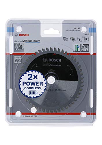 Bosch 1x PRO Aluminium Kreissägeblatt für Akku-Handkreissägen (für Aluminium, Nichteisenmetalle, Ø mm, Professional Zubehör Handkreissäge) von Brand