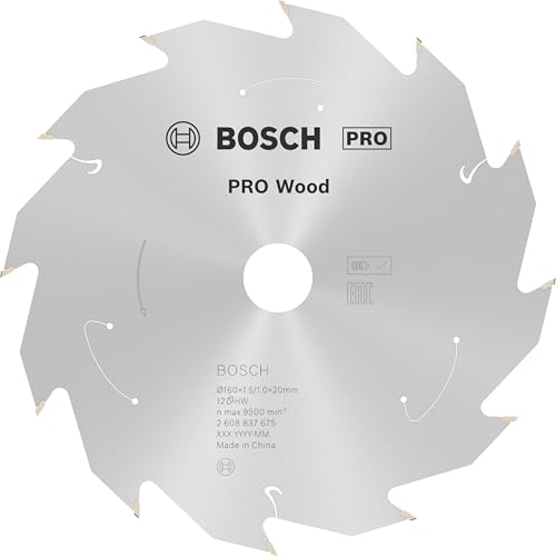 Bosch Professional 1x Kreissägeblatt Standard for Wood (Holz, Sägeblatt Ø 160 x 20 x 1,5 mm, 12 Zähne, Zubehör Akku Kreissäge) von Bosch Accessories