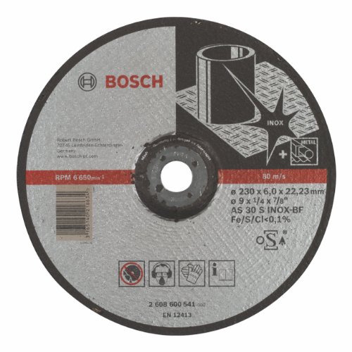 Bosch Professional 1x Schruppscheibe Gekröpft Expert for Inox (Rostfreier Stahl, AS 30 S INOX BF, Ø 230 mm, 6.0 mm, Zubehör Winkelschleifer) von Bosch Accessories