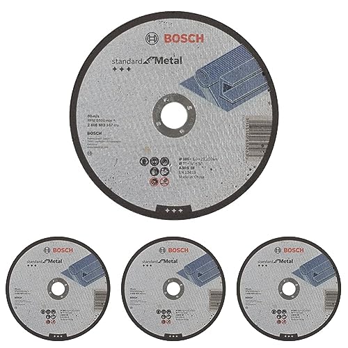 Bosch Professional 1x Standard for Metal Trennscheibe (für Metall, Ø 180 x 3 x 22,23 mm, Gerade, Zubehör Winkelschleifer) (Packung mit 4) von Bosch Accessories