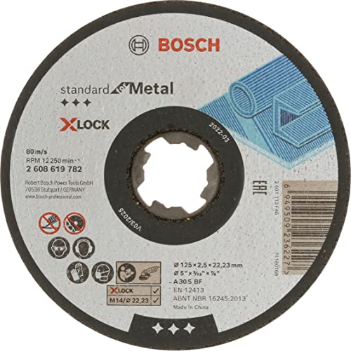 Bosch Accessories Bosch Professional 1x Standard for Metal X-LOCK Trennscheibe (für Metall, 125 x 2.5 x 22.23 mm, Gerade, Zubehör Winkelschleifer) von Bosch Accessories