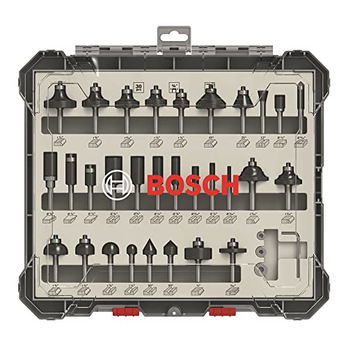 Bosch Professional 30tlg. Fräser Set Mixed (für Holz, für Oberfräsen mit 1/4 Zoll Schaft) von Bosch Accessories