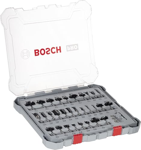 Bosch Professional 30tlg. Fräser Set Mixed (für Holz, für Oberfräsen mit 1/4 Zoll Schaft) von Bosch Accessories