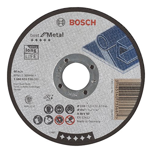 Bosch Professional 2608603518 Trennscheibe mit flacher Nabe, für Metall A 46 V BF, grau, 2608603516 von Bosch Accessories