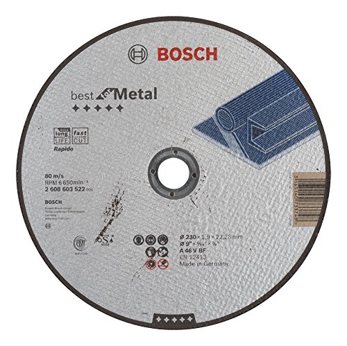 Bosch Professional 2608603522 Trennscheibe flach Best for Metal Rapido A 46 V BF 230 mm 1,9 mm, Grau von Bosch Accessories