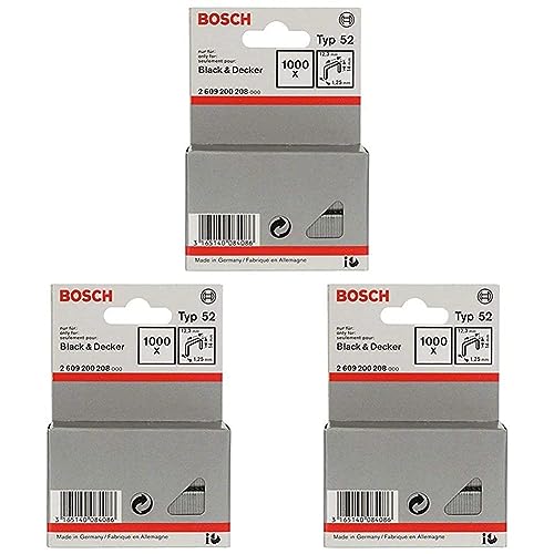 Bosch Professional 2609200208 1000 Tackerkla mmern 14/12,3 mm Typ52 (Packung mit 3) von Bosch Accessories