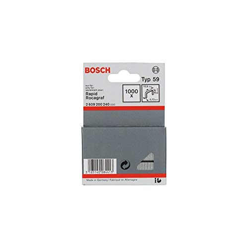 Bosch Professional 1000x Feindrahtklammer Typ 59 (Textilien/Gewebe, Karton, 10.6 x 0.72 x 8 mm, Zubehör Tacker) von Bosch Accessories