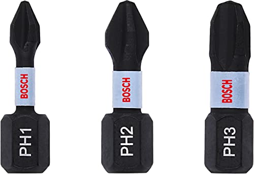 Bosch Professional 3 pcs. Impact Control Screwdriver Bits PH Set (25 mm, Hexagonal Shank, Pick and Click, Accessories for Impact Drivers) von Bosch Accessories