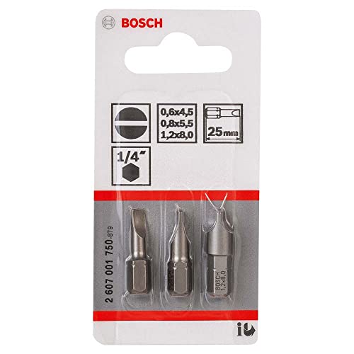 Bosch Accessories Professional 3tlg. Schrauberbit-Set Extra Hart für Längsschlitz-Schrauben von Bosch Accessories
