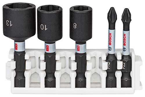Bosch Accessories 5 tlg. Impact Control Schrauberbit und Steckschlüssel Set (Pick and Click, Zubehör Schlagschrauber) von Bosch Accessories