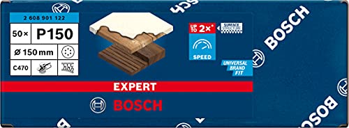 Bosch Accessories 50x Schleifpapier Expert C470 Mehrloch (für Hartholz, Farbe auf Holz, Ø 150 mm, Körnung 150, Zubehör Exzenterschleifer) von Bosch Accessories
