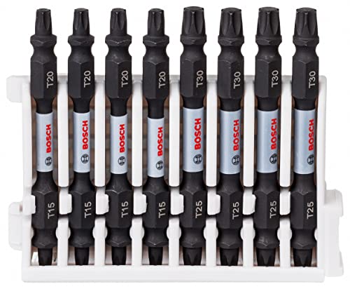 Bosch Accessories Bosch Professional 8tlg. Doppelschrauber Bit Set Torx (Impact Control, 8 x T15-T20 Bits - Länge: 65mm, Pick and Click, Zubehör Schlagschrauber Bohrschrauber) von Bosch Accessories