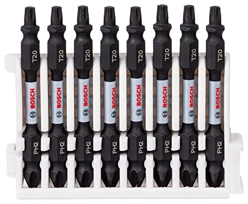 Bosch Accessories Bosch Professional 8tlg. Doppelschrauber Set (Impact Control, 8 x PH2-T20 Bits-Länge: 65mm, Pick and Click, Zubehör Schlagschrauber Bohrschrauber) von Bosch