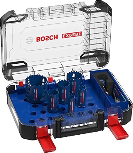 Bosch Accessories 9 tlg. Expert Tough Material Lochsäge Set (für Holz mit Metall, Ø 22-68 mm, Zubehör Bohrmaschine) von Bosch Accessories