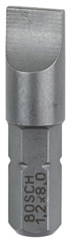 Bosch Accessories Professional Bit Extra-Hart für Längsschlitz-Schrauben (S1,2 x 8,0; Länge: 25 mm, 3 Stück) von Bosch Accessories