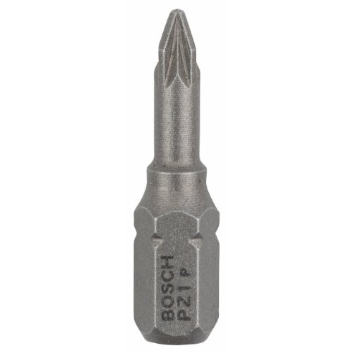 Bosch Professional Bit Extra-Hart für Pozidriv-Kreuzschlitzschrauben (PZ1, Länge: 25 mm, 100 Stück) von Bosch Accessories