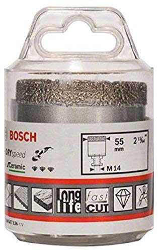 Bosch Professional 1x Diamanttrockenbohrer Dry Speed Best for Ceramic (für Trockenbohren von Hartkeramik, Ø 55 x 30 mm, Zubehör Winkelschleifer) von Bosch Accessories