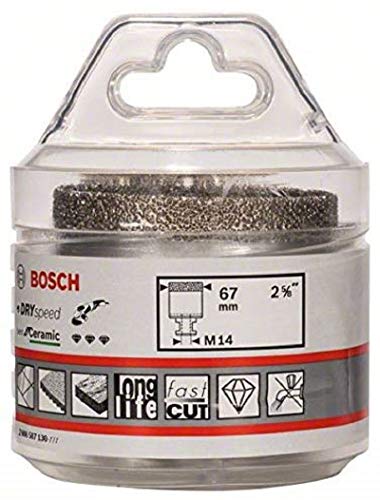 Bosch Professional 1x Diamanttrockenbohrer Dry Speed Best for Ceramic (für Trockenbohren von Hartkeramik, Ø 67 x 30 mm, Zubehör Winkelschleifer) von Bosch Accessories