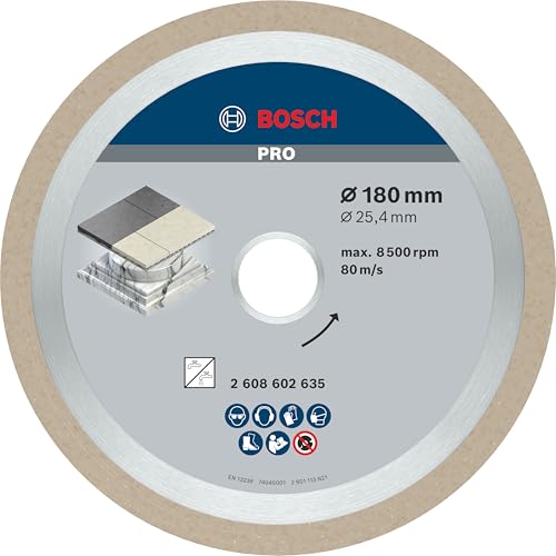 Bosch 1x PRO Ceramic Diamanttrennscheiben für 25,4‑mm-Bohrung und Fliesenschneider (für Fliesen, Harte Fliesen, Ø 180 mm, Professional Zubehör Tischkreissäge) Bosch 1x PRO Ceramic Diamanttrennscheiben für 25,4‑mm-Bohrung und Fliesenschneider (für Fliesen, Harte Fliesen, Ø 180 mm, Professional Zubehör Tischkreissäge) von Bosch