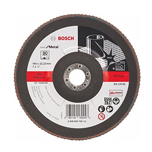 Bosch Professional Fächerschleifscheibe (für Winkelschleifer verschiedene Materialien, Ø 180 mm, Körnung 80) von Bosch Accessories