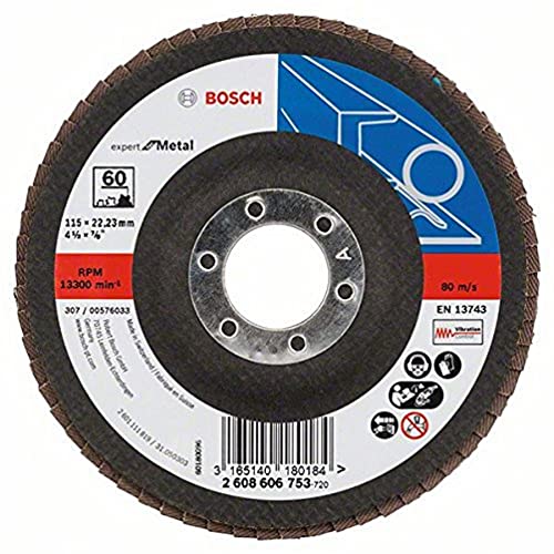 Bosch Professional Fächerschleifscheibe (für Winkelschleifer verschiedene Materialien, Ø 115 mm, Körnung 60) von Bosch Accessories