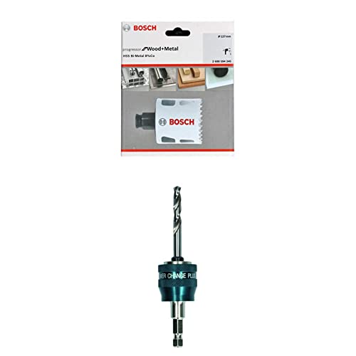 Bosch Professional Lochsäge Progressor for Wood & Metal (Holz und Metall, Ø 127 mm) + 1x Power Change Plus Adapter (Aufnahme 3/8“ Sechskant, inkl. HSS-G Bohrer 7.15 x 85 mm) von Bosch Accessories
