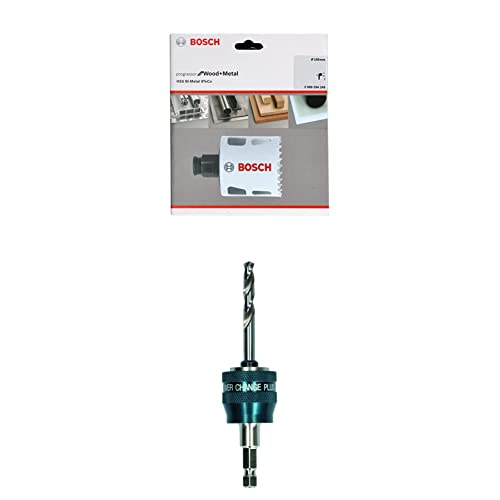 Bosch Professional Lochsäge Progressor for Wood & Metal (Holz und Metall, Ø 168 mm) + 1x Power Change Plus Adapter (Aufnahme 3/8“ Sechskant, inkl. HSS-G Bohrer 7.15 x 85 mm) von Bosch Accessories