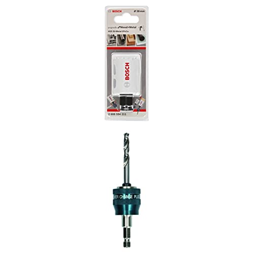 Bosch Professional Lochsäge Progressor for Wood & Metal (Holz und Metall, Ø 38 mm) + 1x Power Change Plus Adapter (Aufnahme 3/8“ Sechskant, inkl. HSS-G Bohrer 7.15 x 85 mm) von Bosch Accessories