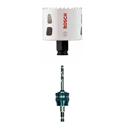 Bosch Professional Lochsäge Progressor for Wood & Metal (Holz und Metall, Ø 60 mm) + 1x Power Change Plus Adapter (Aufnahme 3/8“ Sechskant, inkl. HSS-G Bohrer 7.15 x 85 mm) von Bosch Accessories