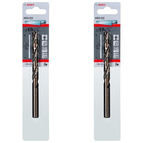Bosch Professional Metallbohrer HSS-Cobalt, Grau/Gold, (Ø 10 mm) (Packung mit 2) von Bosch