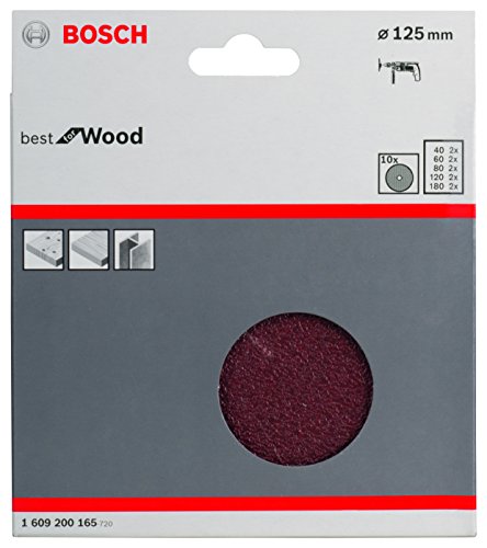 Bosch Professional Schleifblatt F460 Expert for Wood+Paint 125mm Set, 10 Stk. von Bosch Accessories
