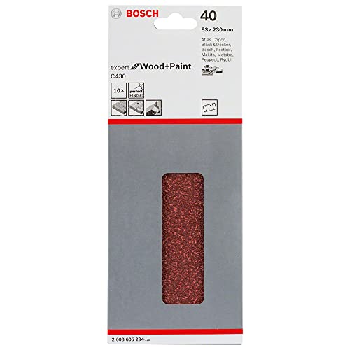 Bosch Accessories Bosch Professional Schleifblatt für Schwingschleifer Holz und Farbe Expert for Wood and Paint (10 Stück, Körnung 40, C430) von Bosch Accessories