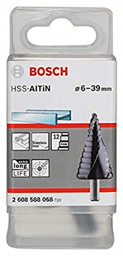 Bosch Accessories Professional Stufenbohrer HSS-AITiN mit 3-Flächen-Schaft (Ø 6-39 mm, 12 Stufen) von Bosch Accessories