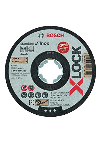 Bosch Professional 1x Gerade Trennscheibe Standard (für Inox, X-LOCK, Ø115 mm, BohrungsØ: 22,23 mm, Dicke:1 mm) von Bosch Professional